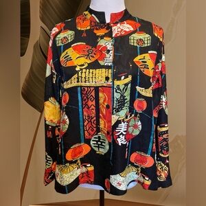 Chico’s Silk Taiwanese Lantern Festival Blouse